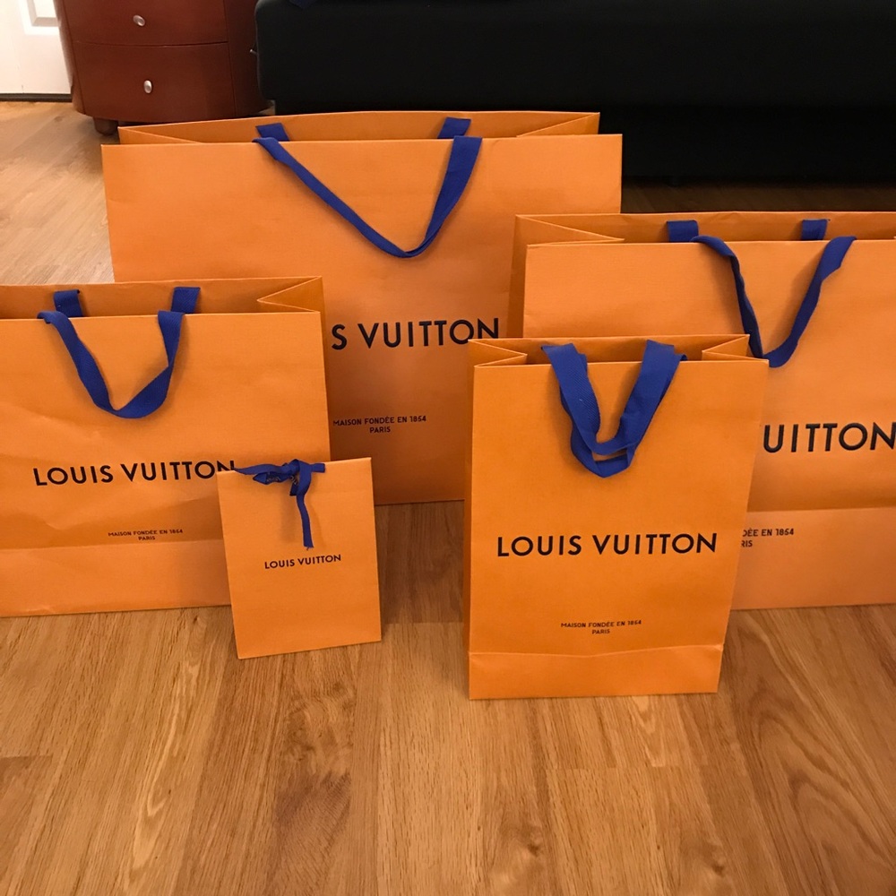 5 Louis Vuitton shopping bags